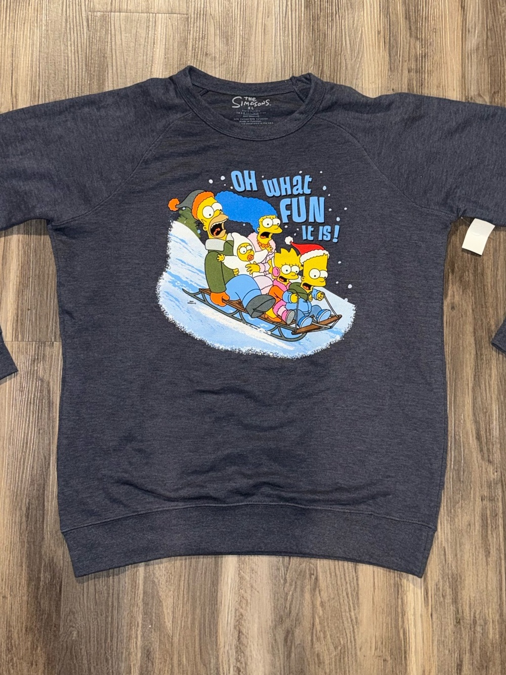 NWT The Simpsons “Oh What Fun It Is” Holiday Sledding Sweatshirt XL